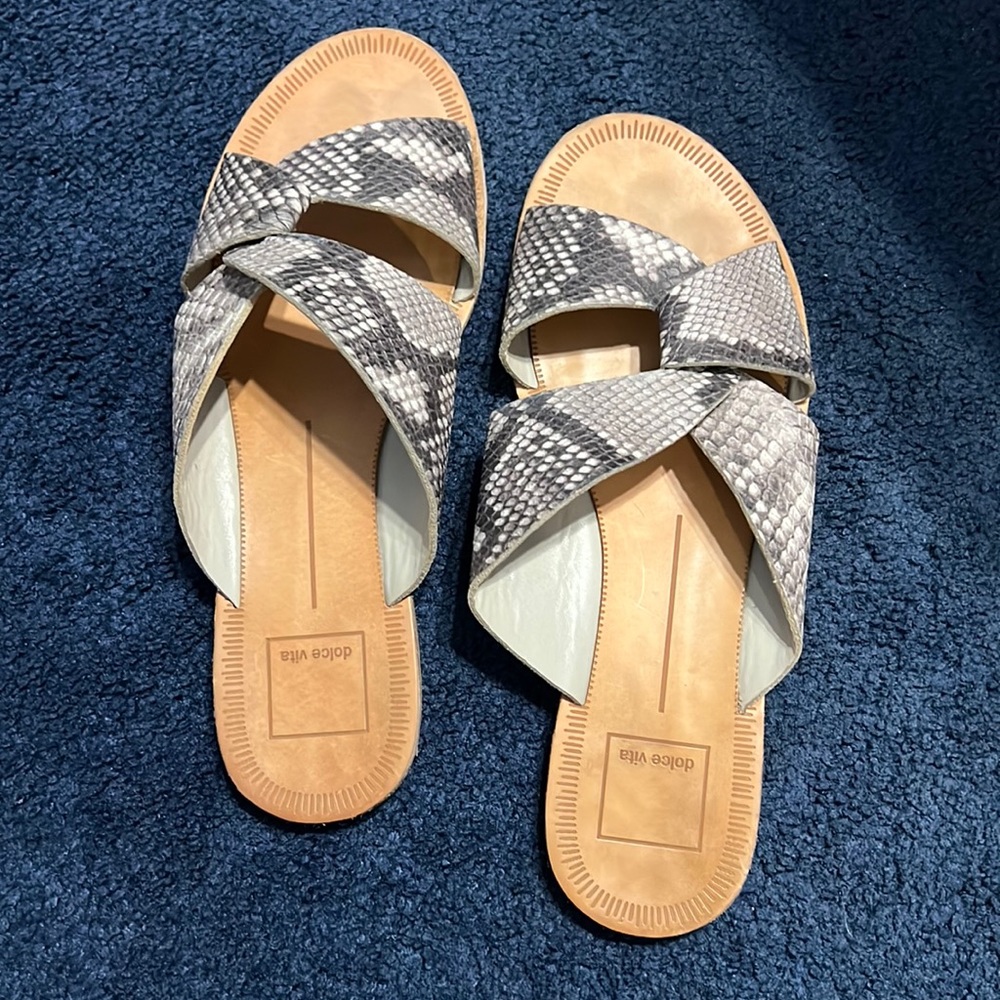 Dolce Vita Slides - Snake Print